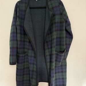 J. Crew Plaid Cardigan - Green and Blue